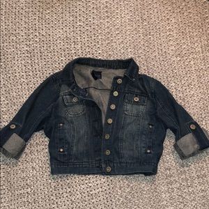 Cropped jean jacket.